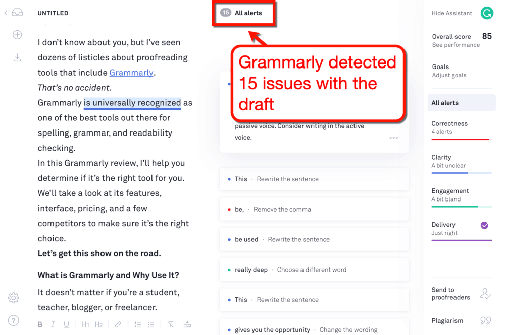 Grammarly All Alerts