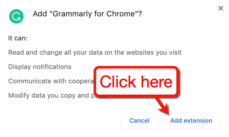 Add Grammarly for Chrome