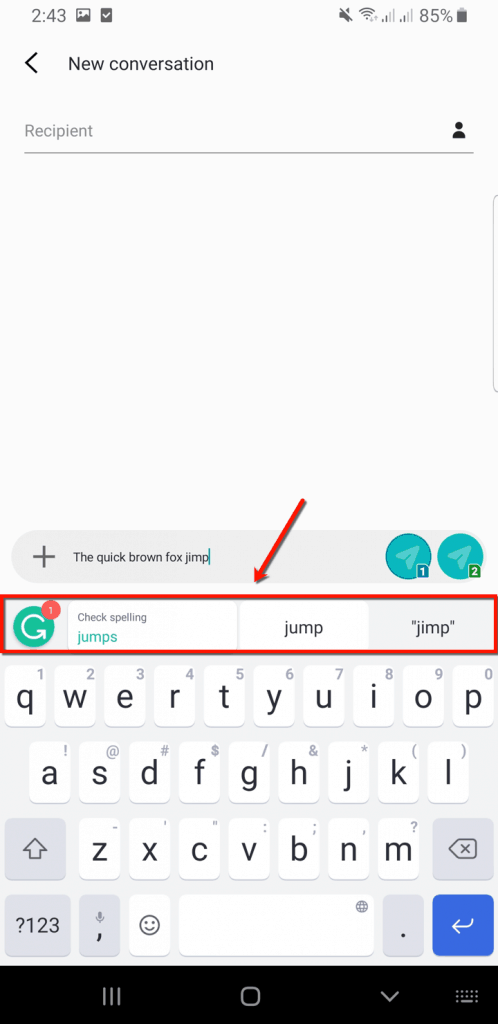 grammarly key board