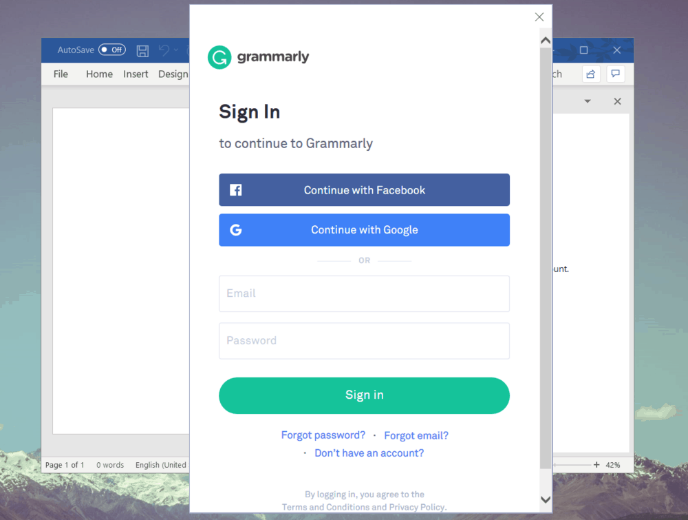 is grammarly free login