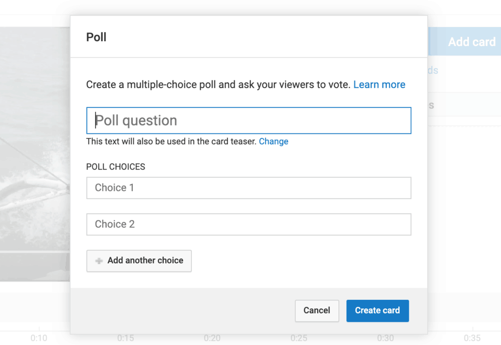 YouTube Card Poll Question