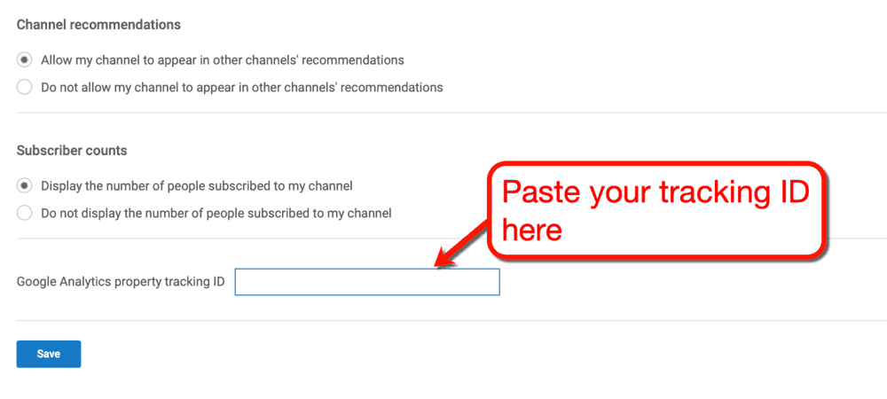 Tracking ID Field YouTube Studio