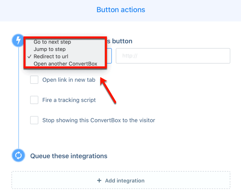 Button Actions Options