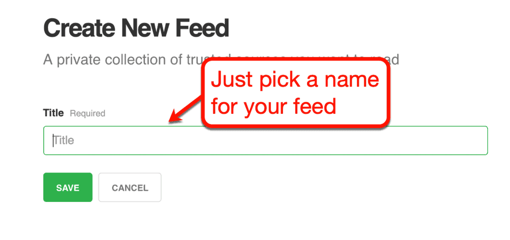 Creating a New Feedly Feed