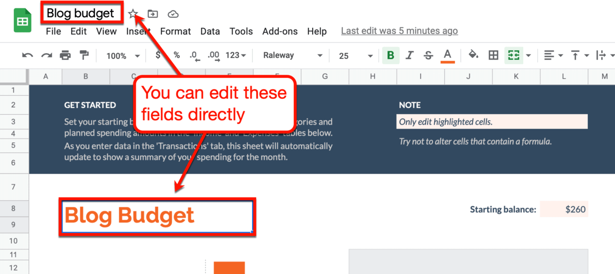 Customizing Your Google Sheets Document