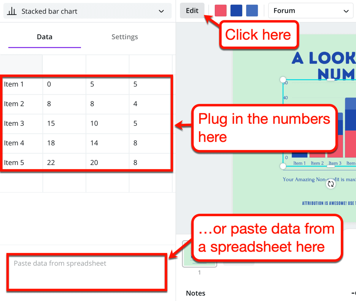 Canva Edit Chart Tool