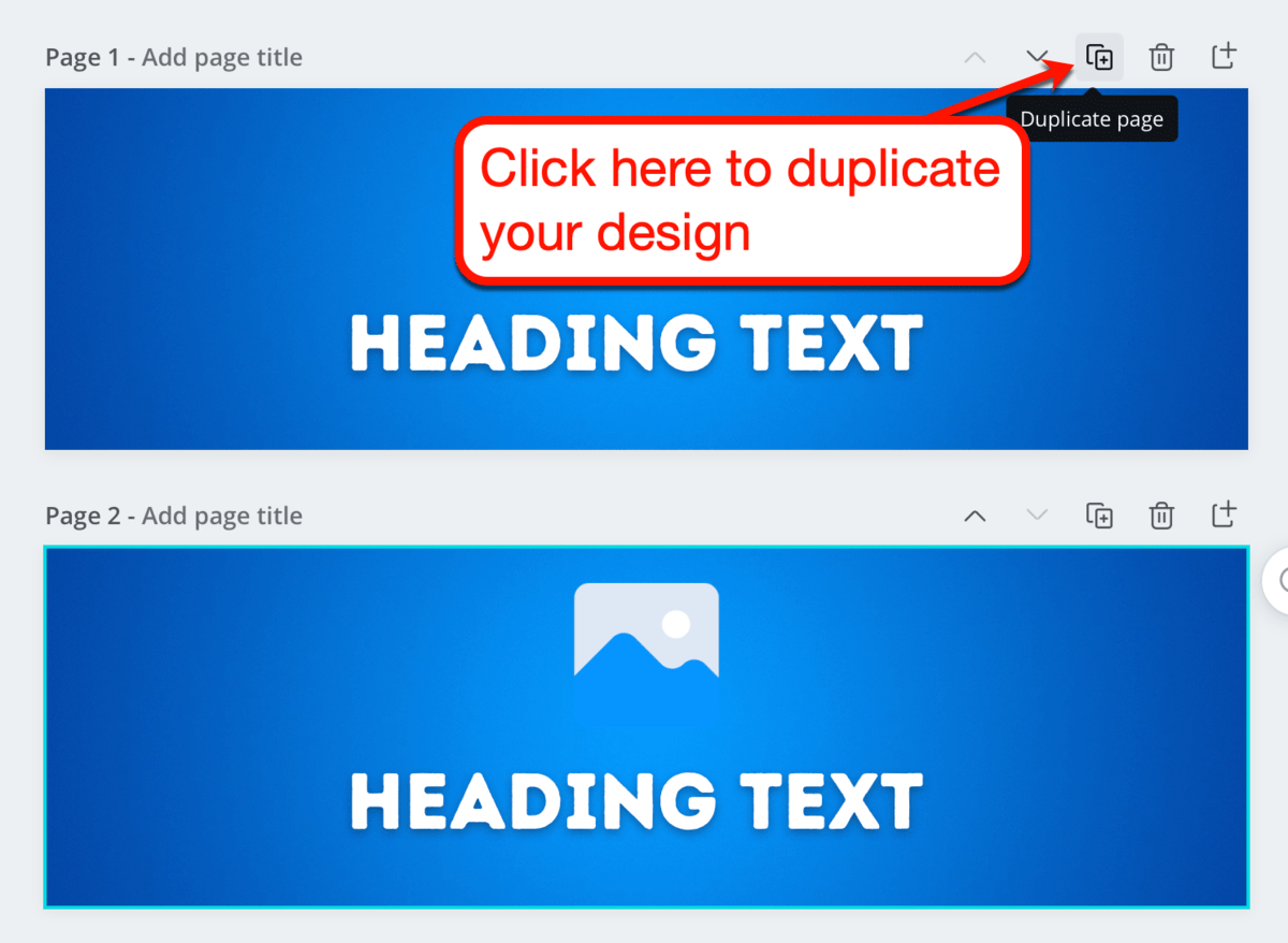 Duplicating Pages on Canva