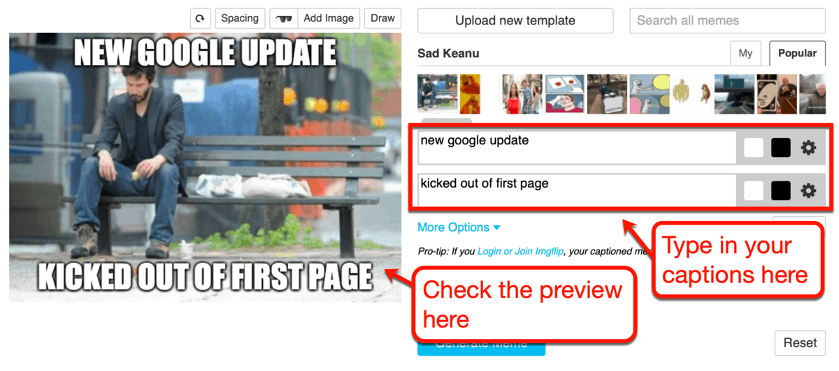 Imgflip Meme Generator Interface