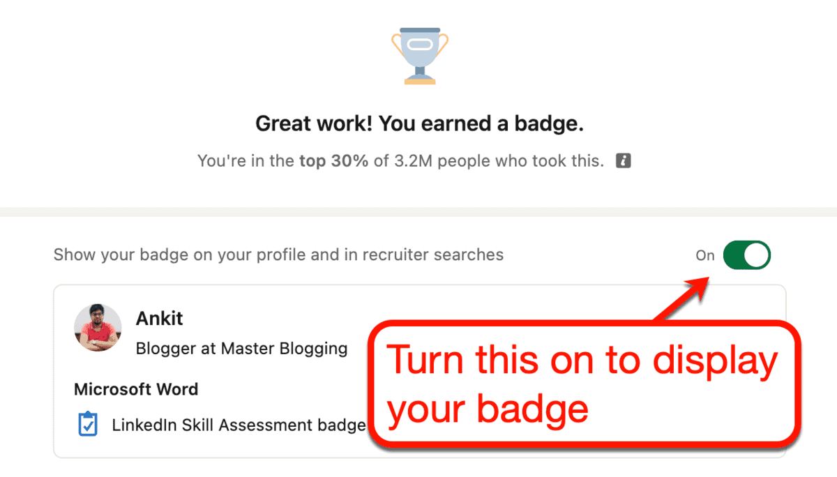 Show Badge Toggle