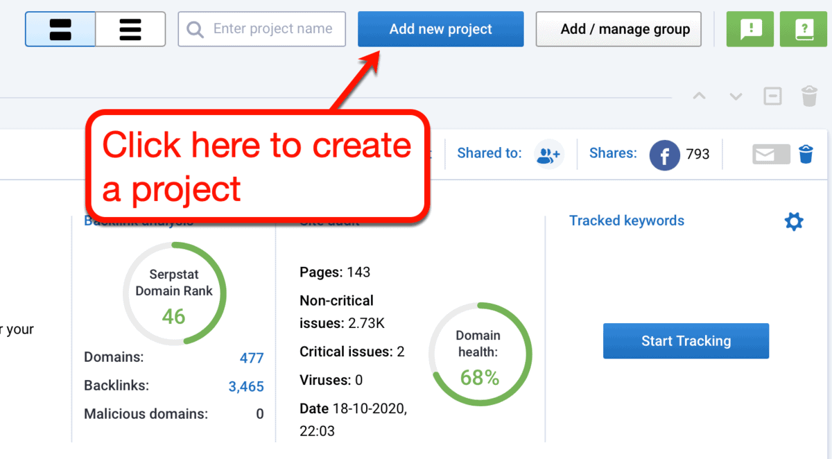 Add New Project Button