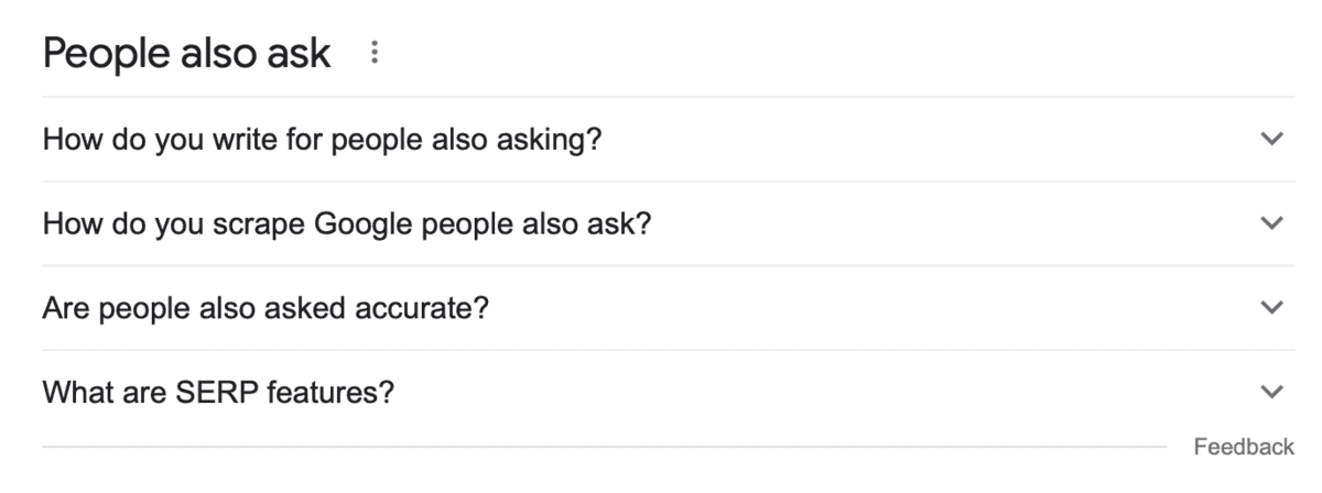 People Also Ask SERP Feature