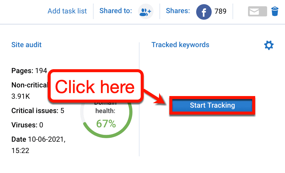 Start Tracking Button