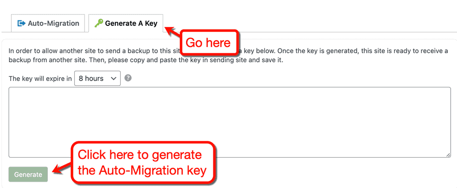 Generate Migration Key