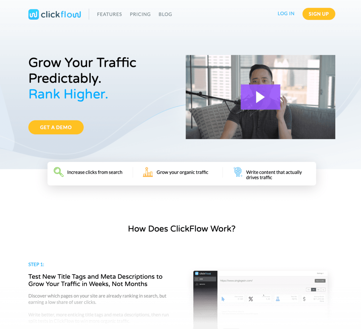 ClickFlow home page