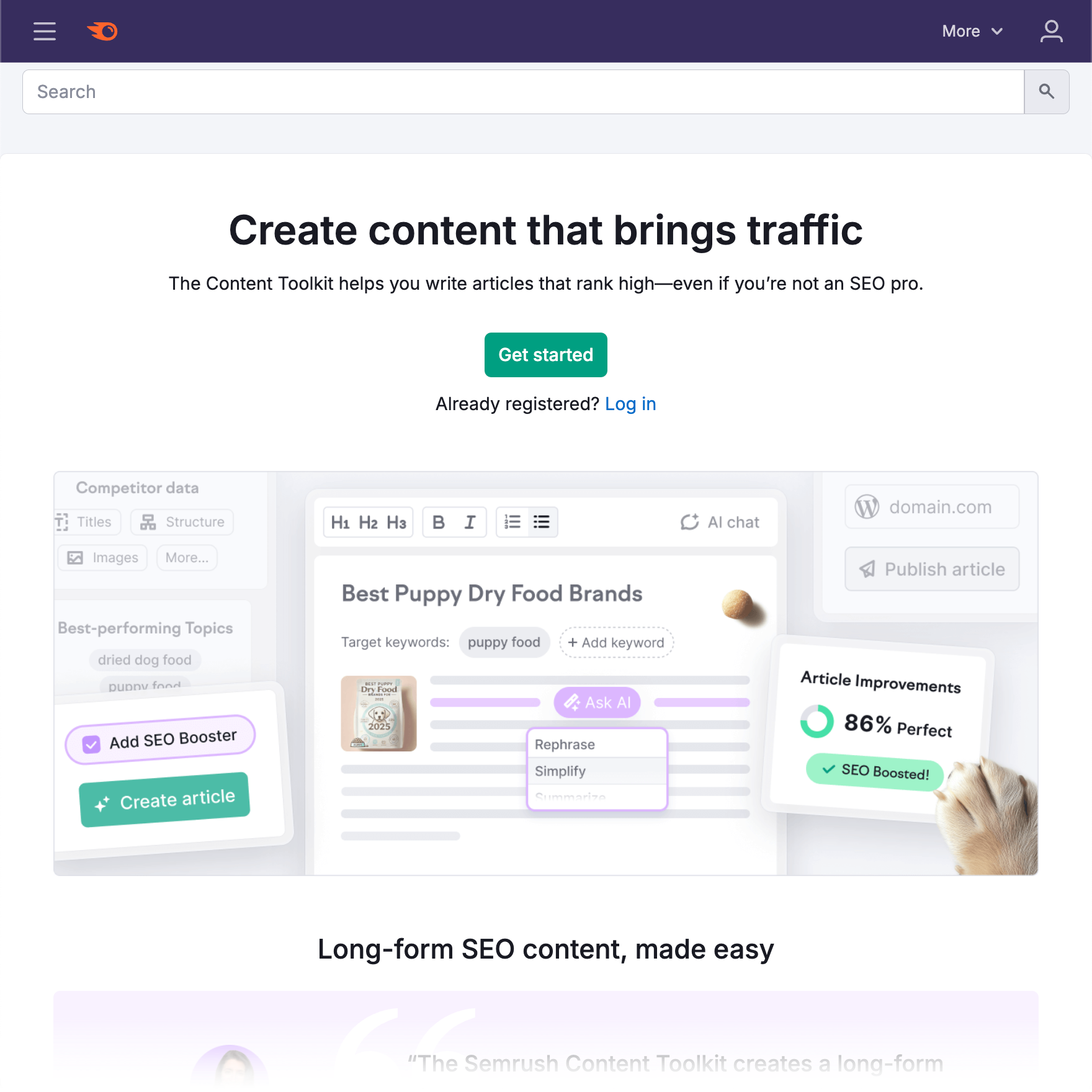 Semrush Content Toolkit