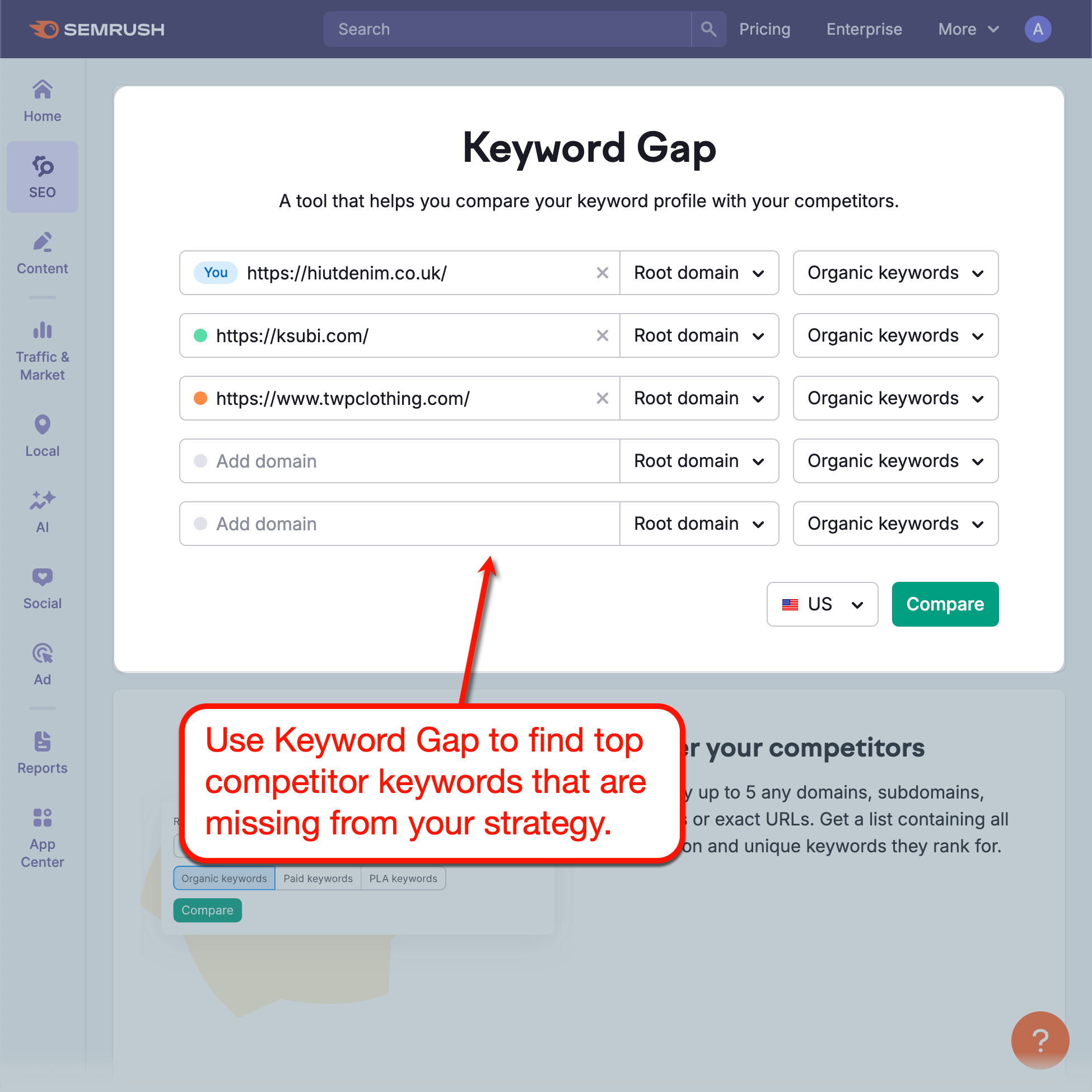 Keyword Gap Analysis Tool