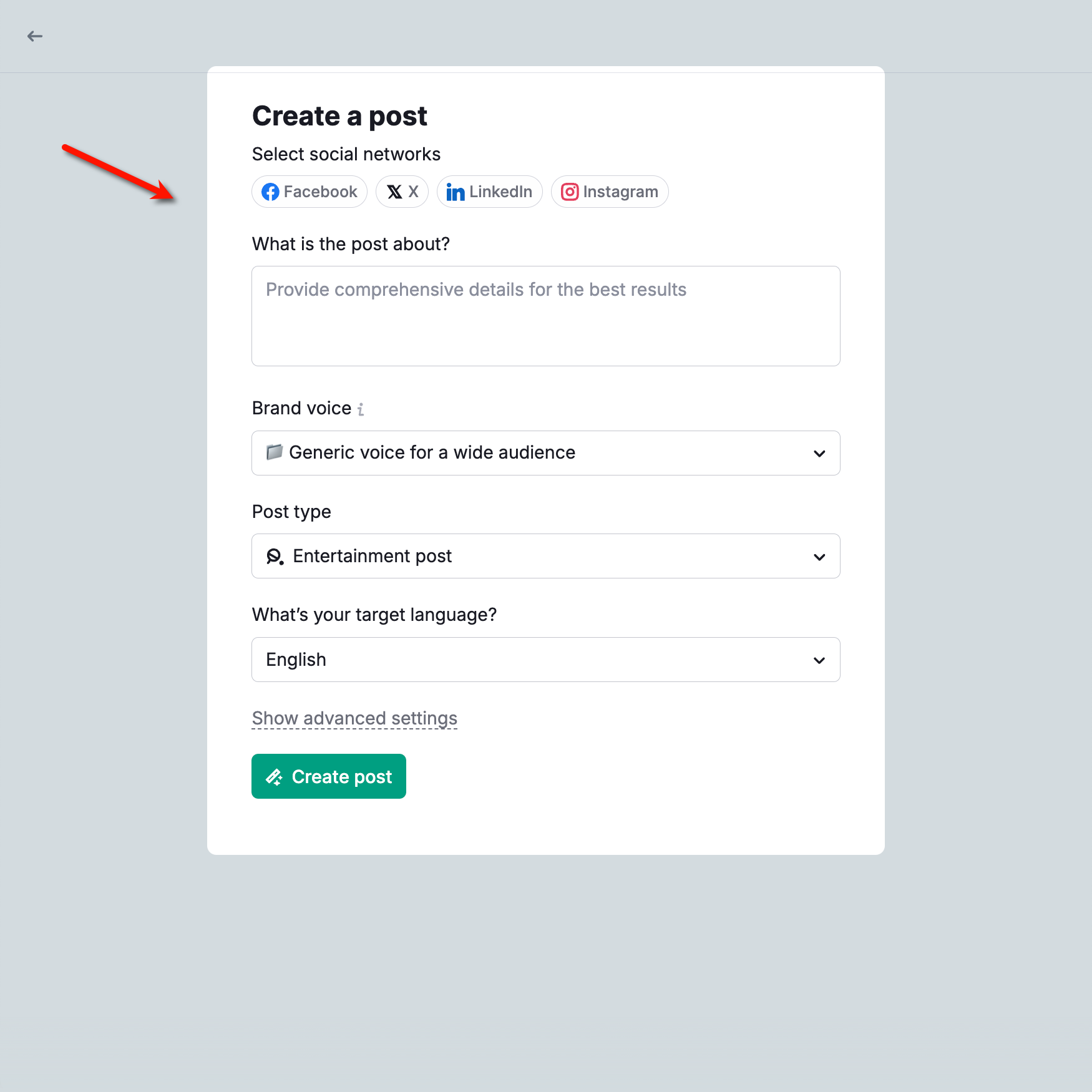 Content Toolkit Social Media Post Generator