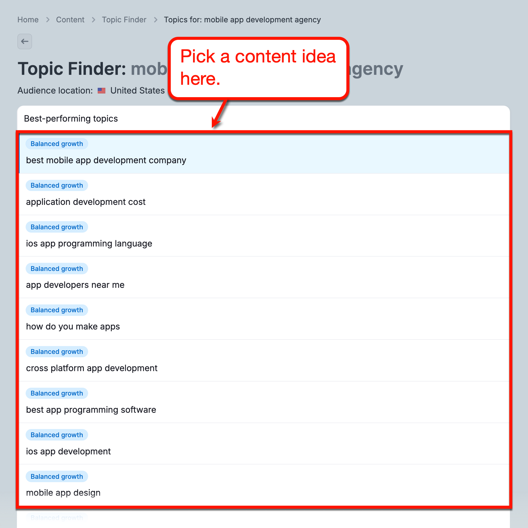 Topic Finder Content Ideas