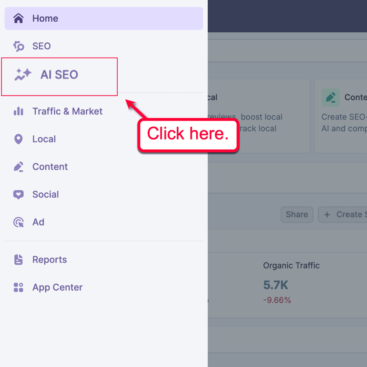 AI SEO Menu
