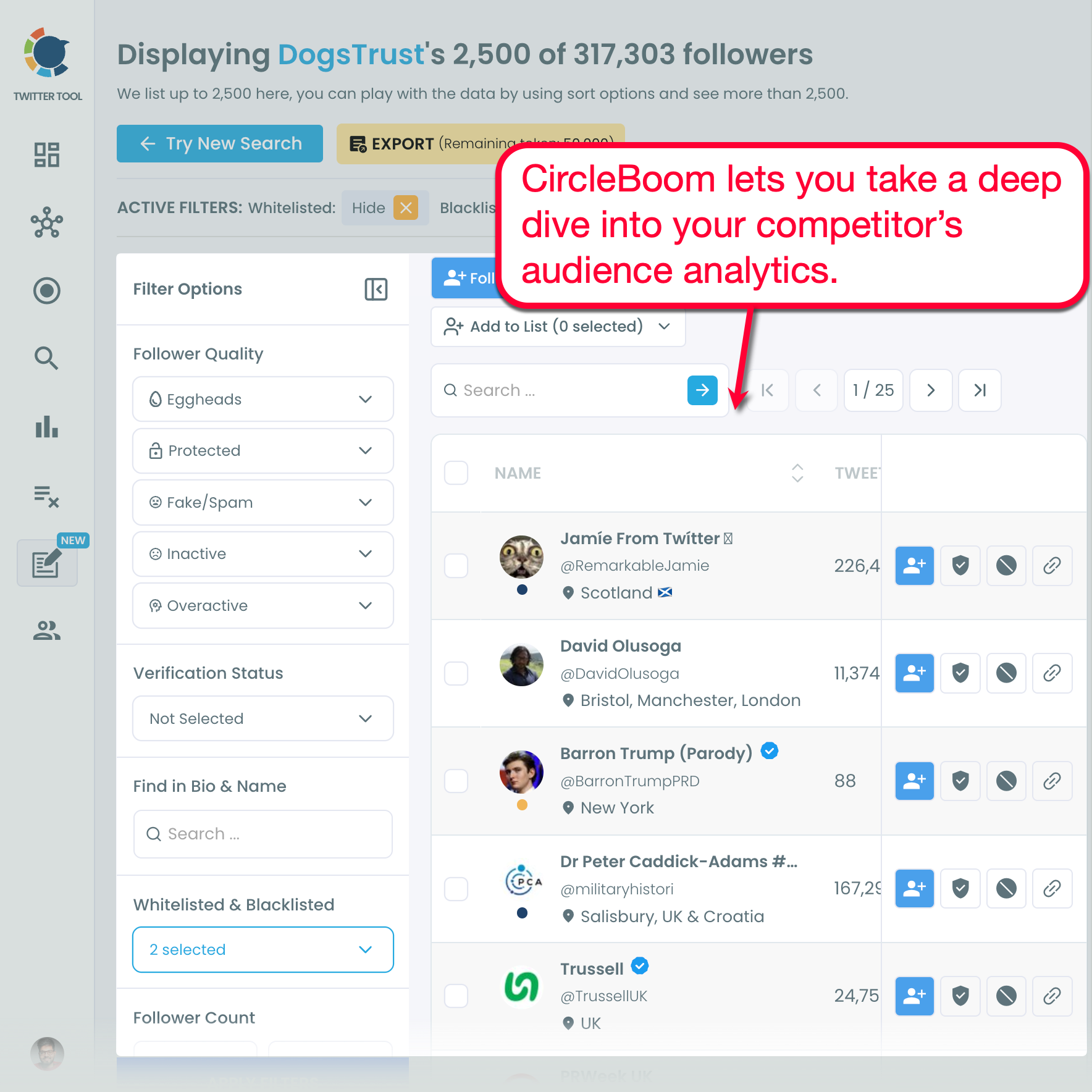 Circleboom Competitor Audience Analytics