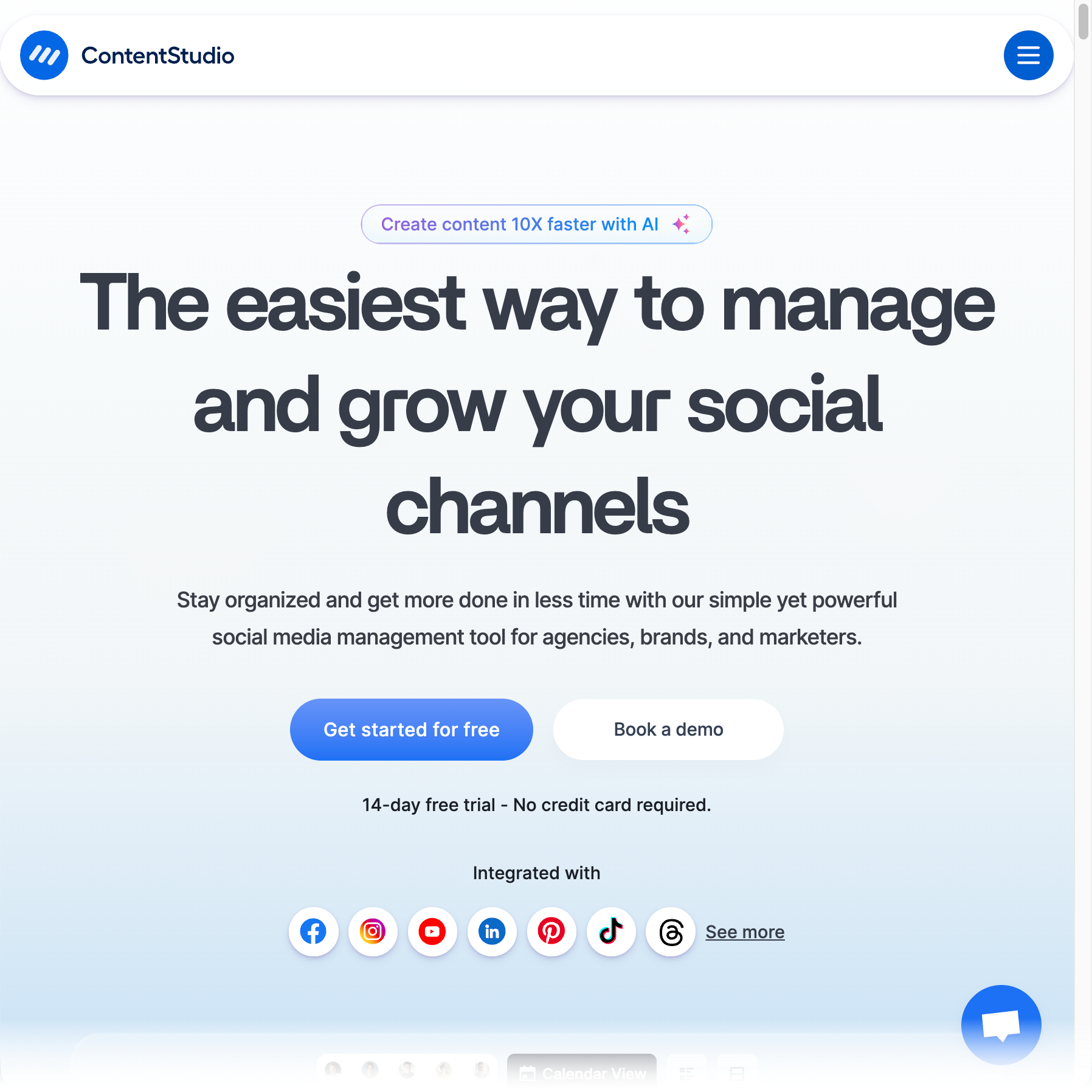 ContentStudio Homepage
