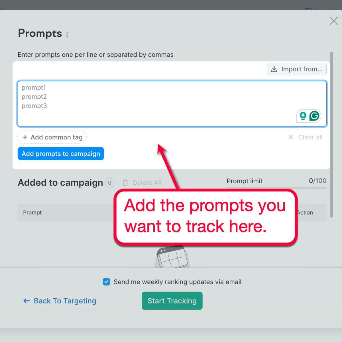 Semrush One Position Tracker Prompts