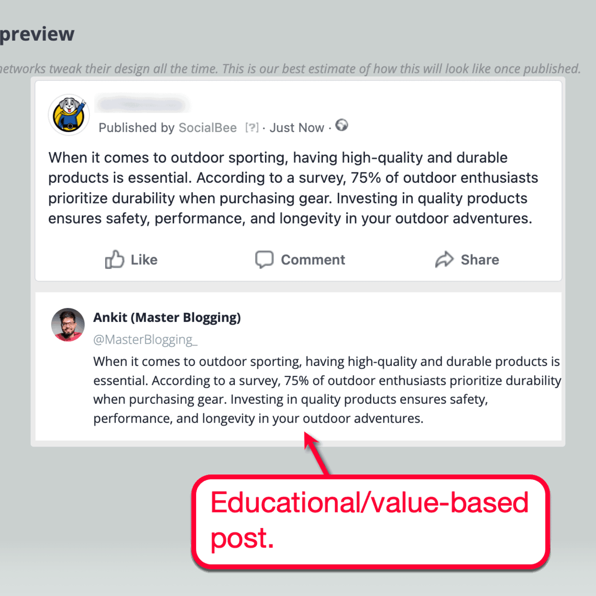 人工智能生成的教育帖子