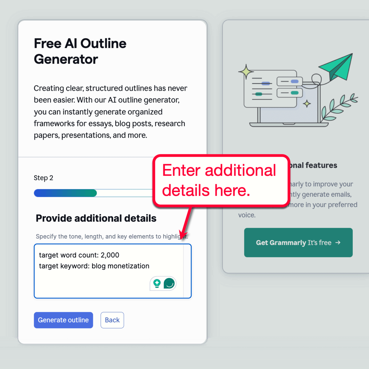 AI Outline Generator Additional Details