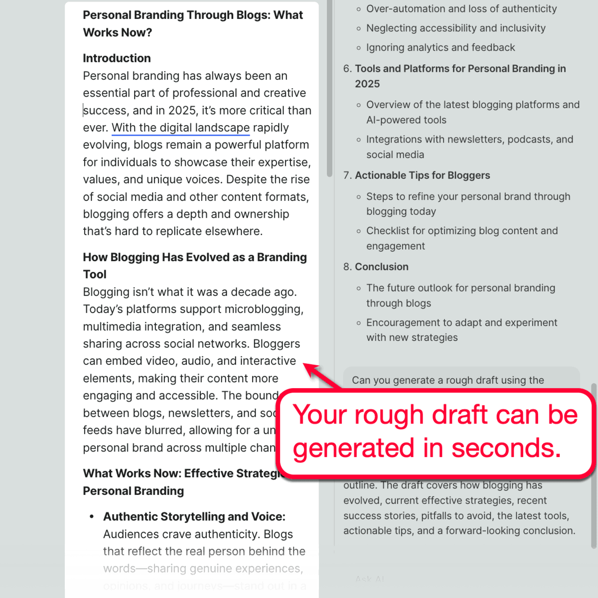 AI-Generated Draft from Grammarly In-App