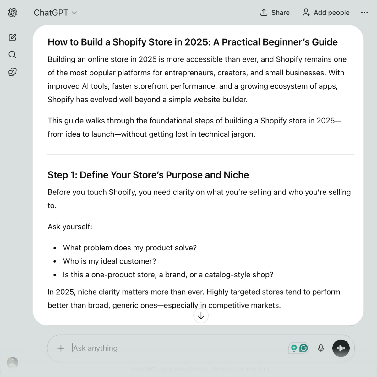 ChatGPT Sample AI Content