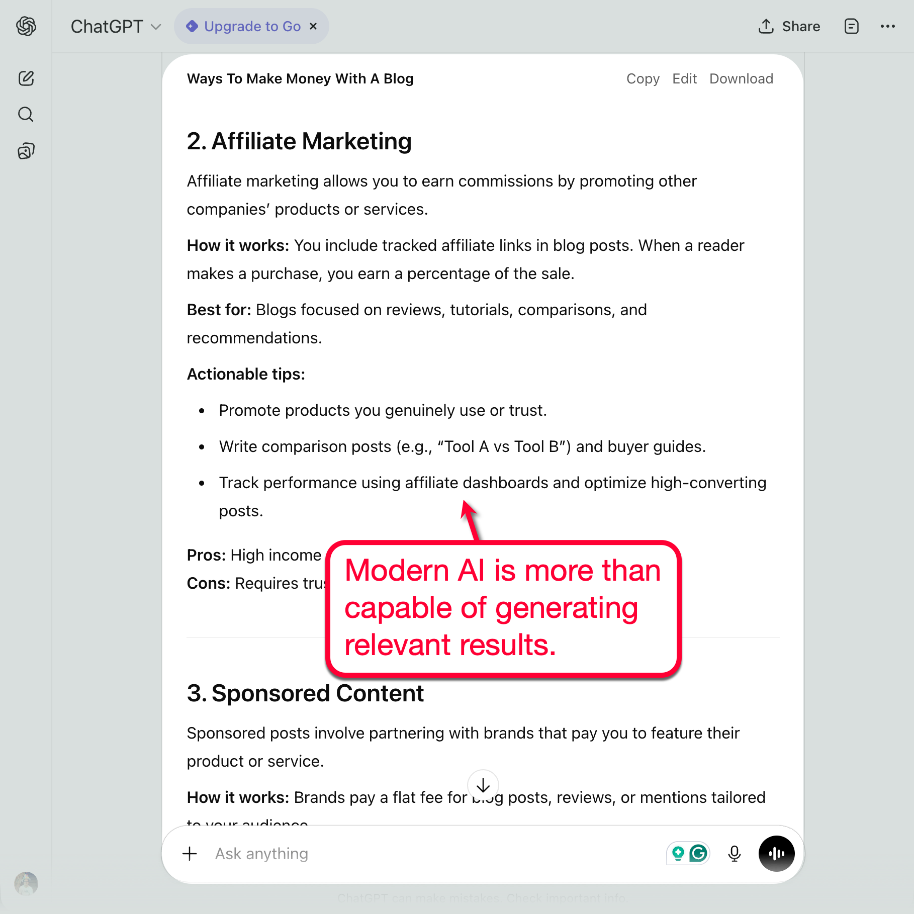 ChatGPT Sample Output