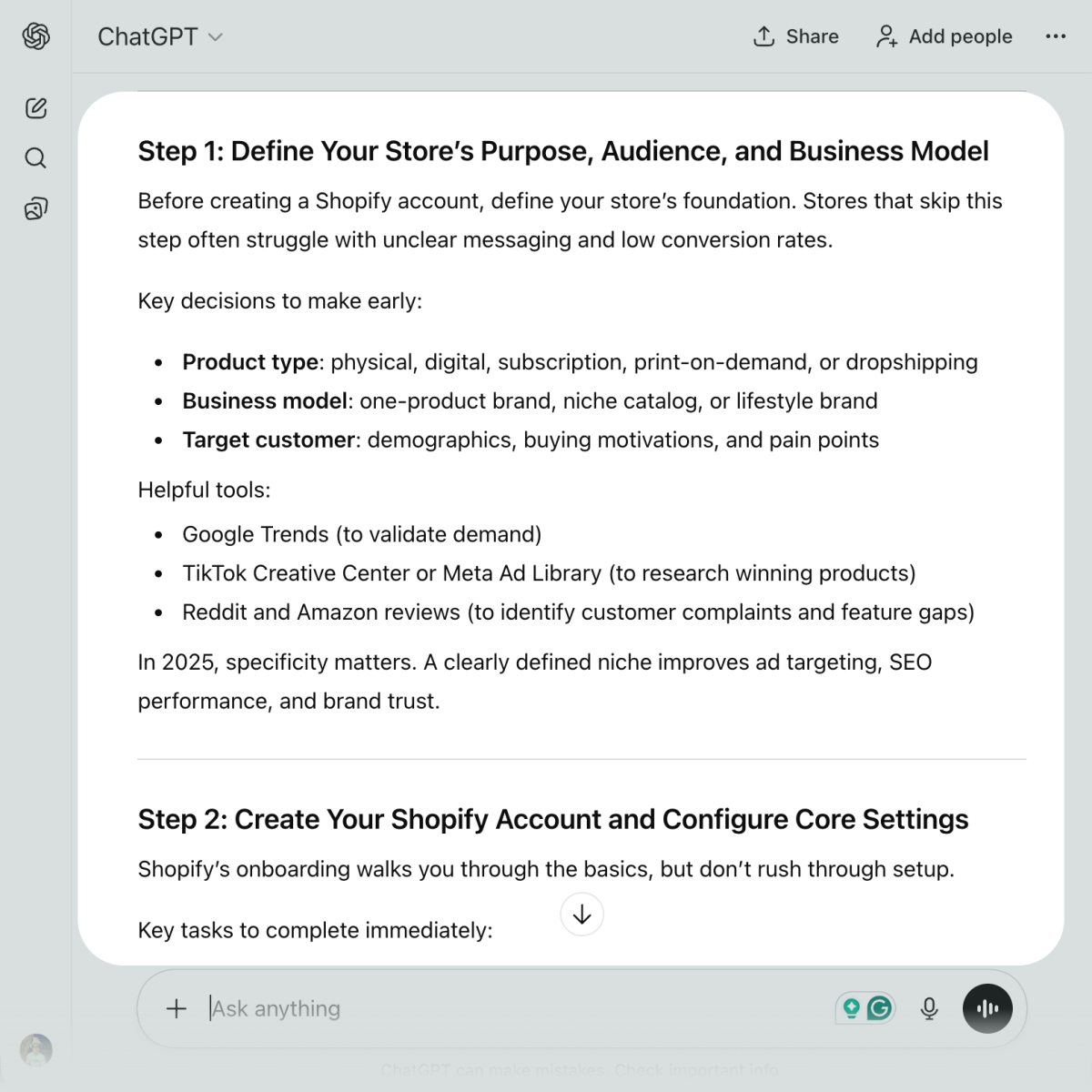 ChatGPT Sample Additional Prompts
