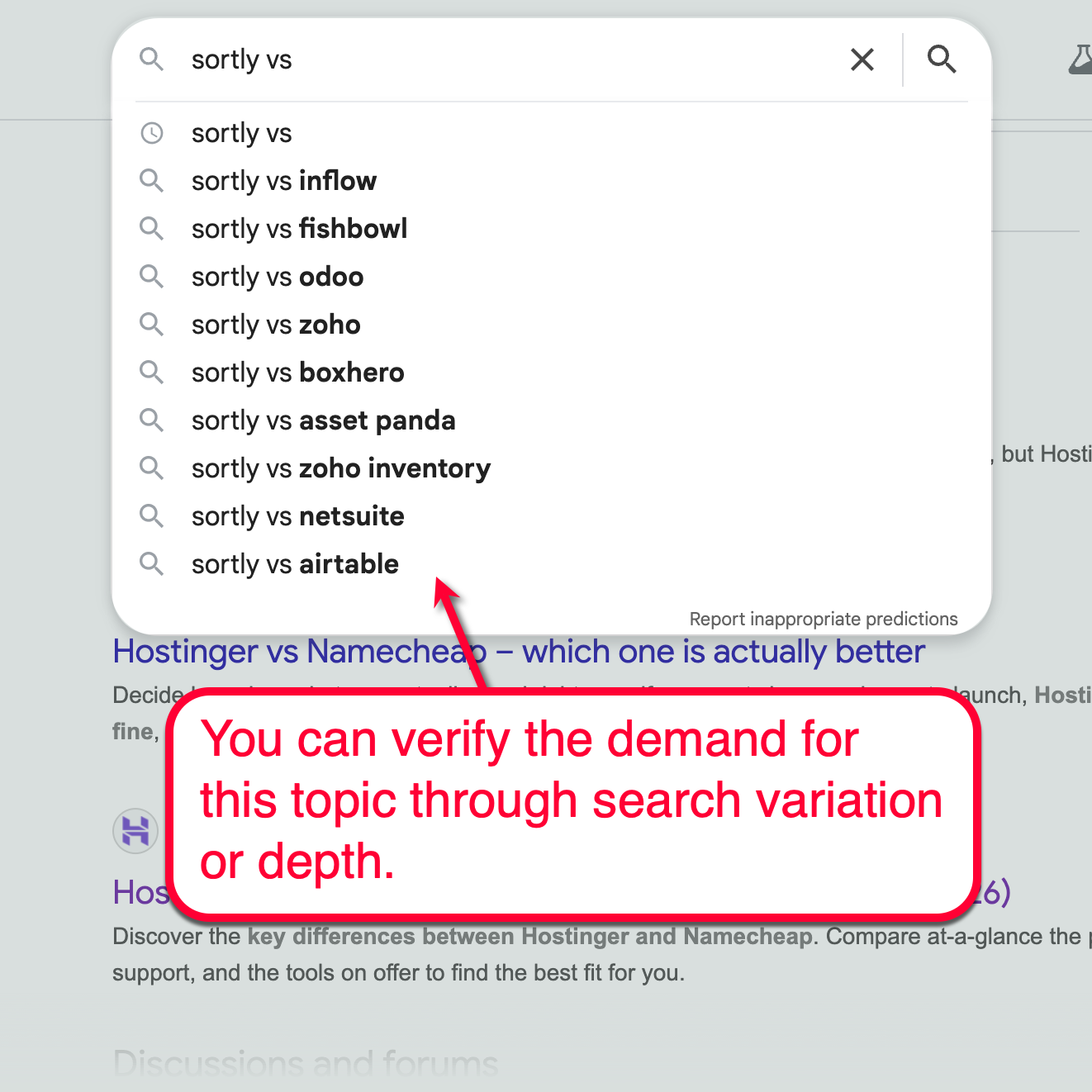 Sortly Vs Autocomplete Suggestions