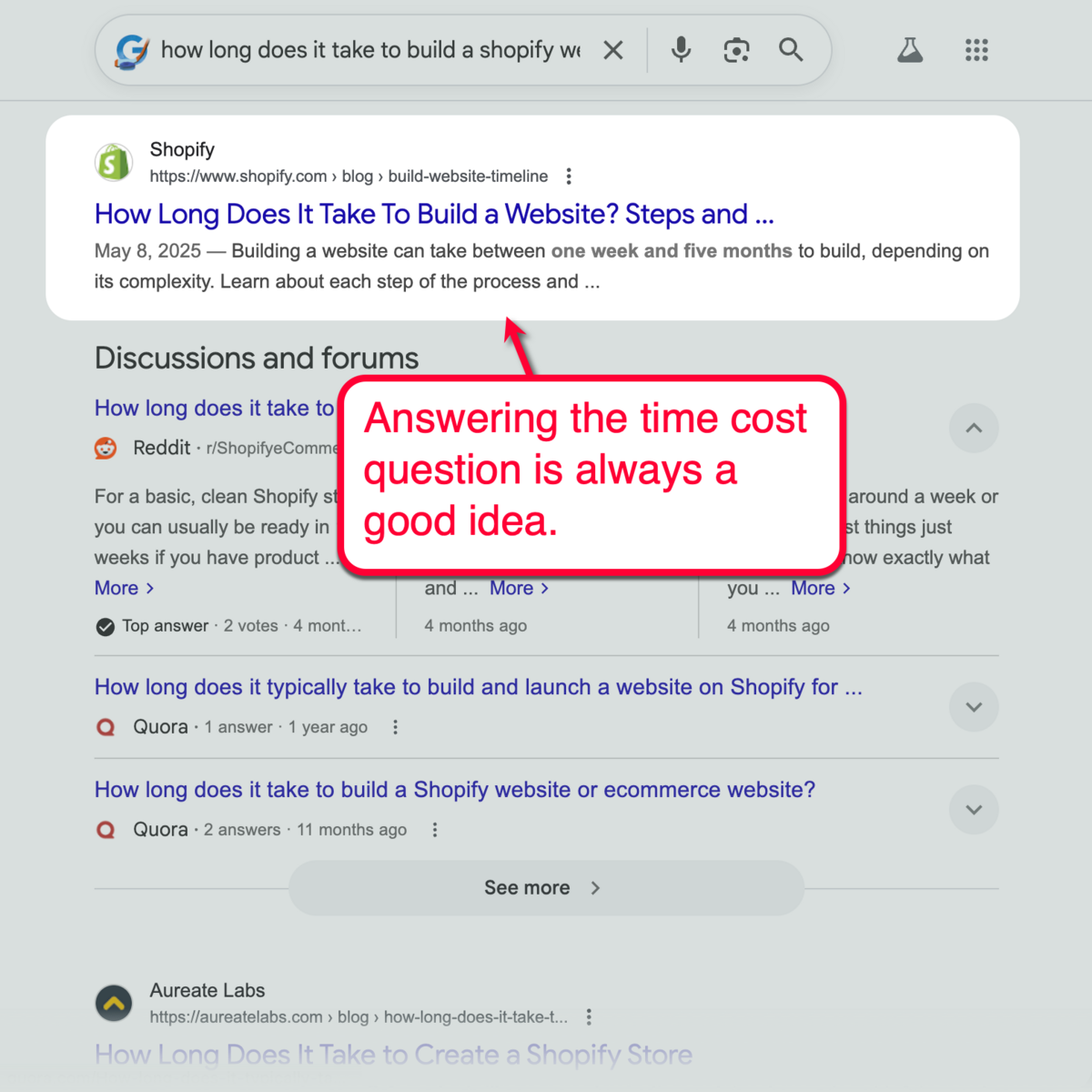 Time Cost Question Example