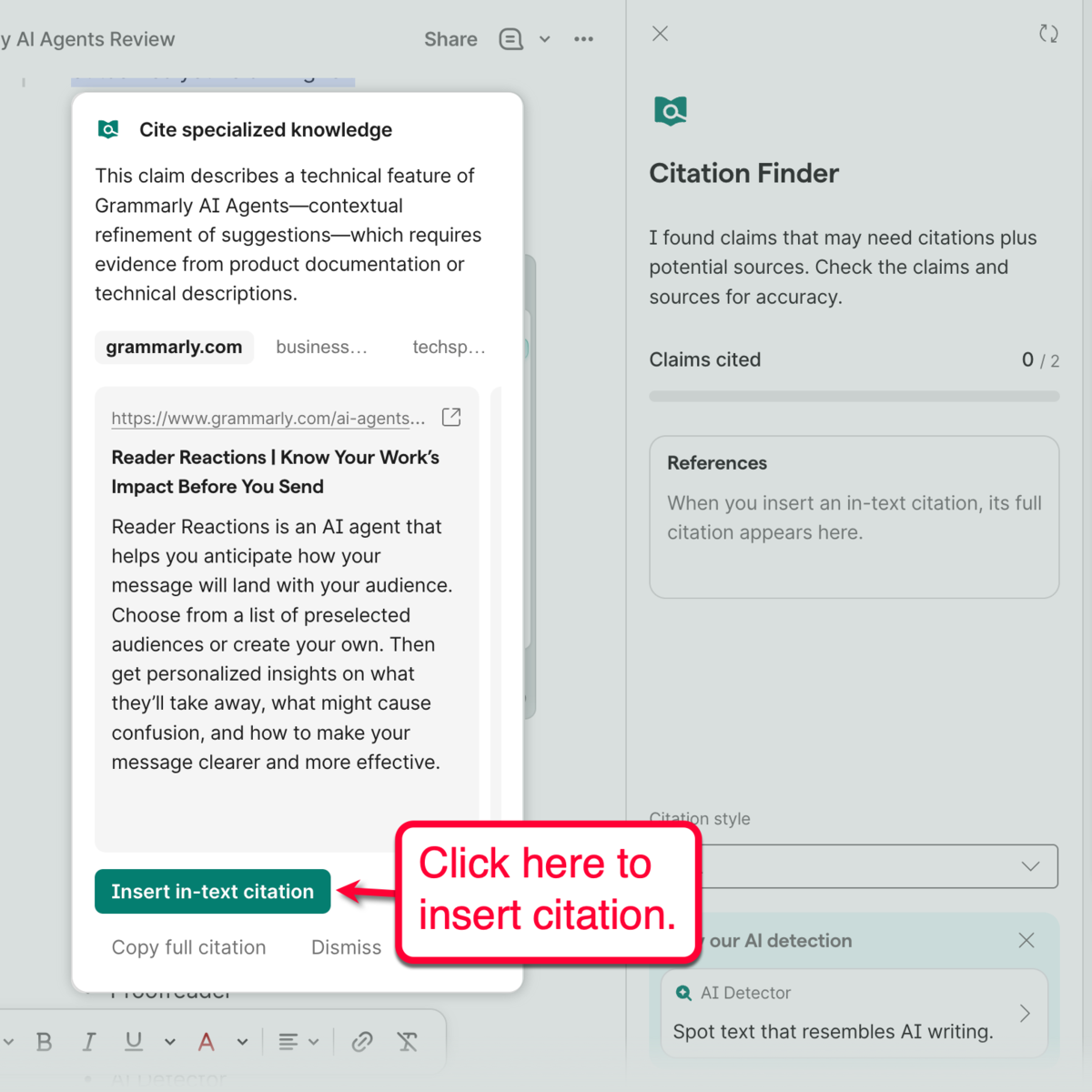 Citation Finder Button