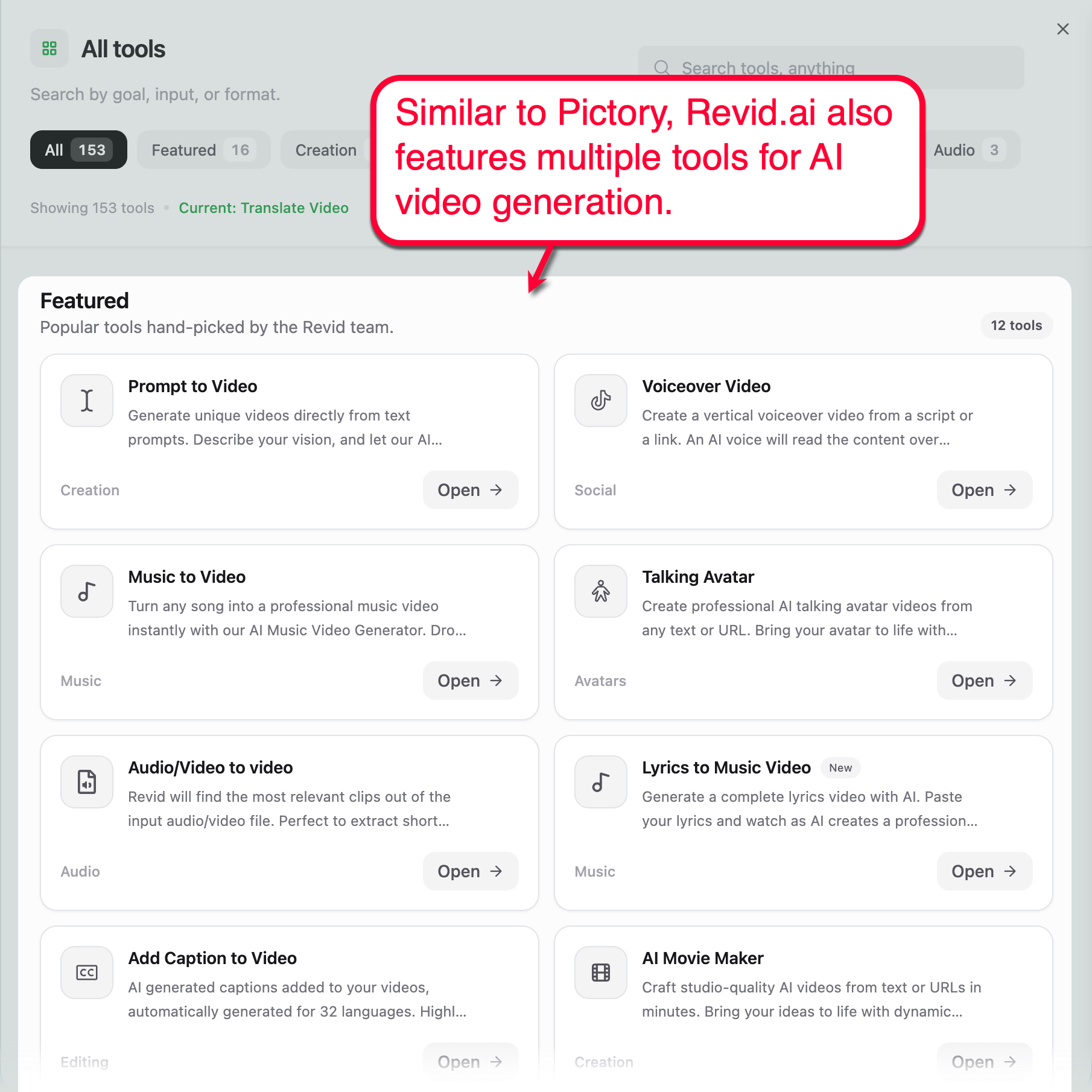 Revid.ai All Tools