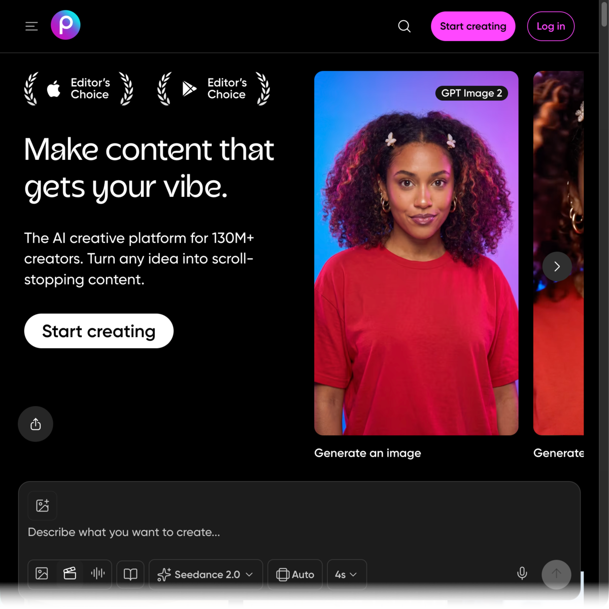 Picsart Homepage