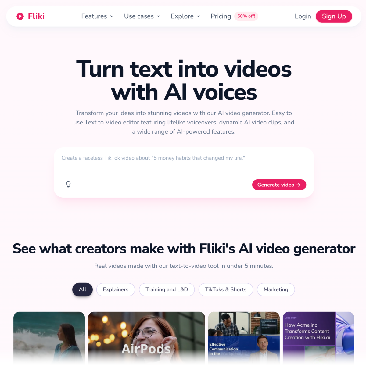 Fliki Homepage