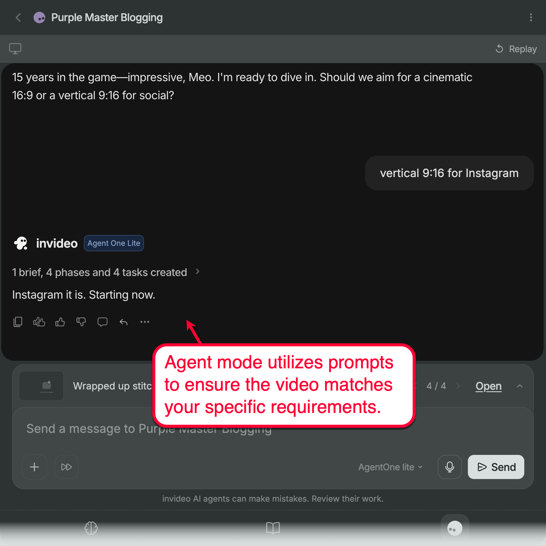 Invideo Agent Mode
